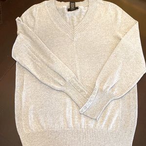 Lane Bryant silver metallic V neck sweater